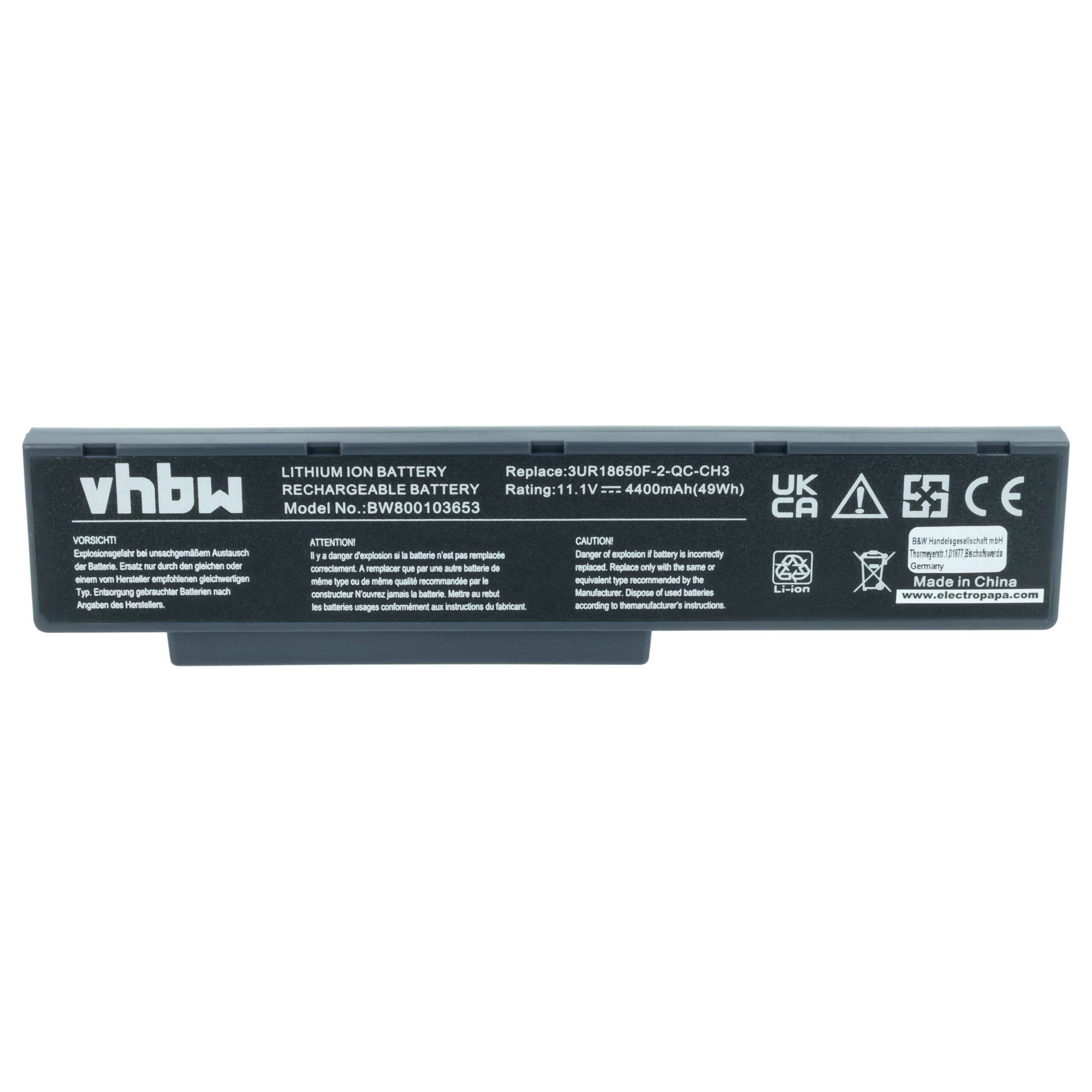 Bateria para Portátil vhbw 4400 mAh 11.1 V Li-Ion - Compatível BenQ / Packard Bell - Image 3