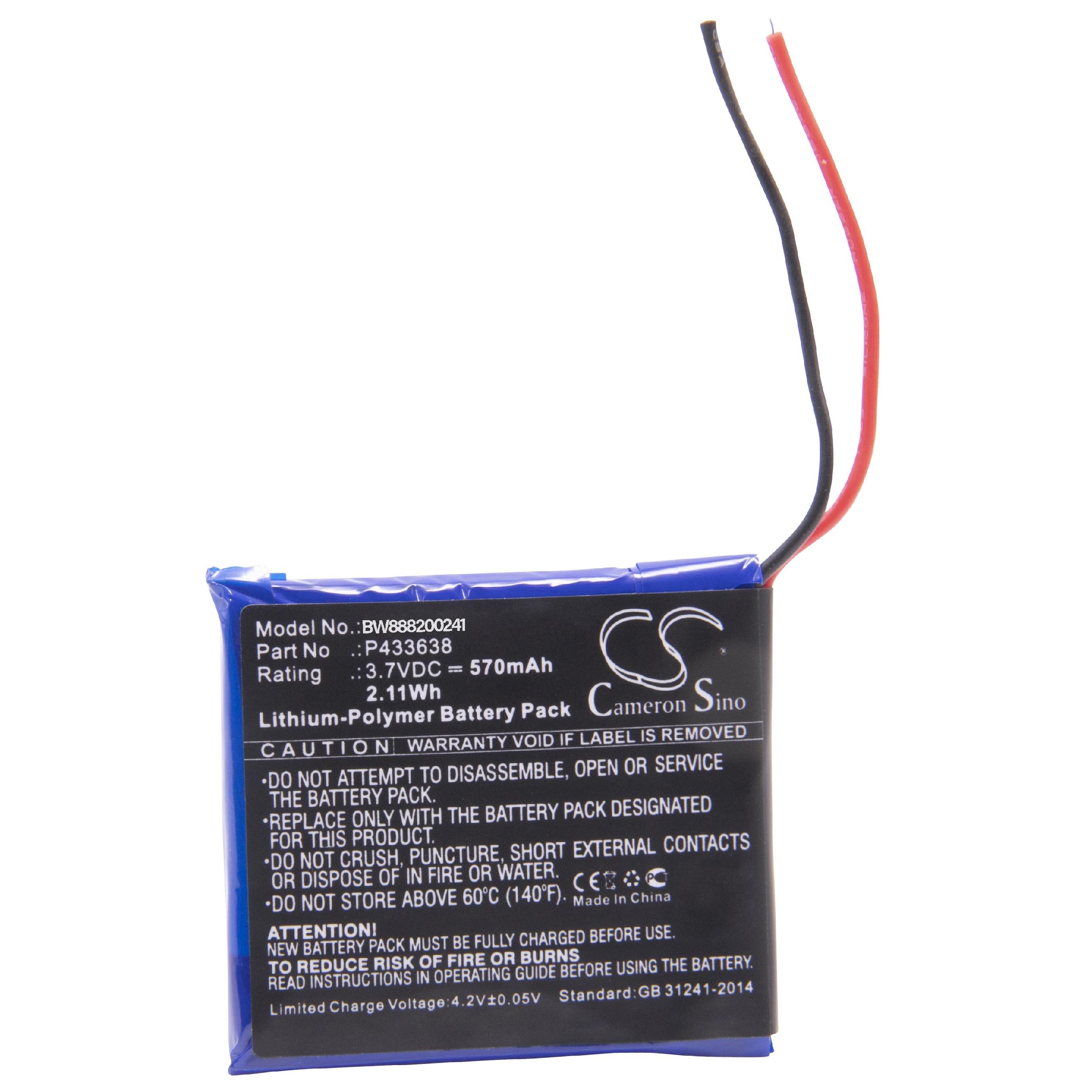 Bateria de Substituição para Auscultadores JBL sem Fios - vhbw 570 mAh 3.7 V Li-polímero - Image 2