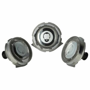 3x Cabeças de Corte para Raspadeira Philips RQ11, RQ32 - vhbw, Prata