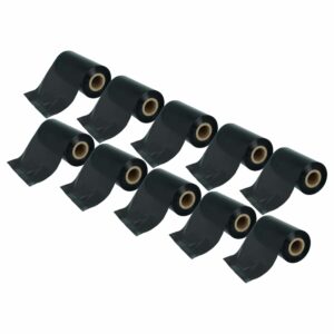 Pack 10x Fita de Transferência Térmica compatível com Citizen, Zebra e outras Impressoras - 110 mm x 300 m, Wax-Plus