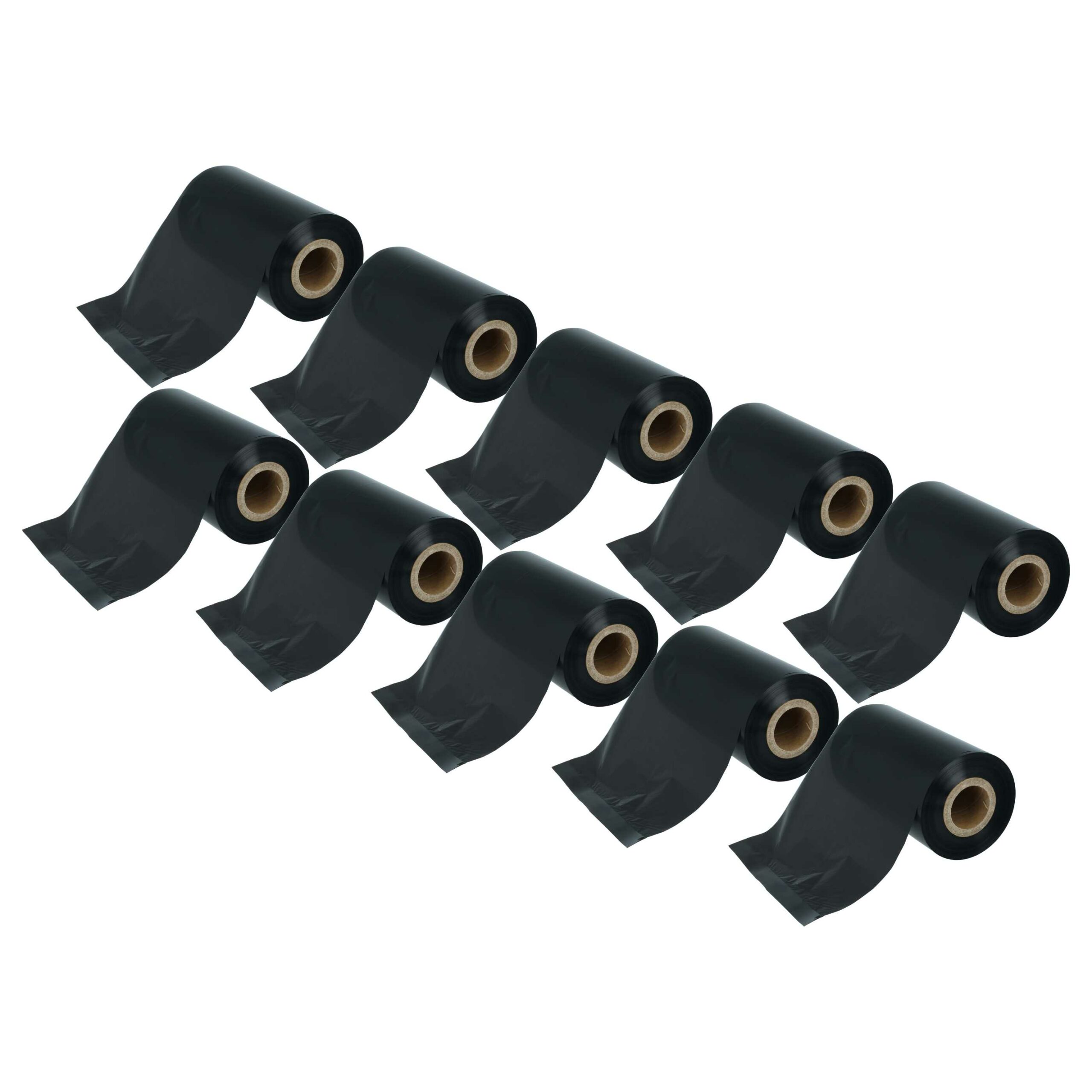 Pack 10x Fita de Transferência Térmica compatível com Citizen, Zebra e outras Impressoras - 110 mm x 300 m, Wax-Plus
