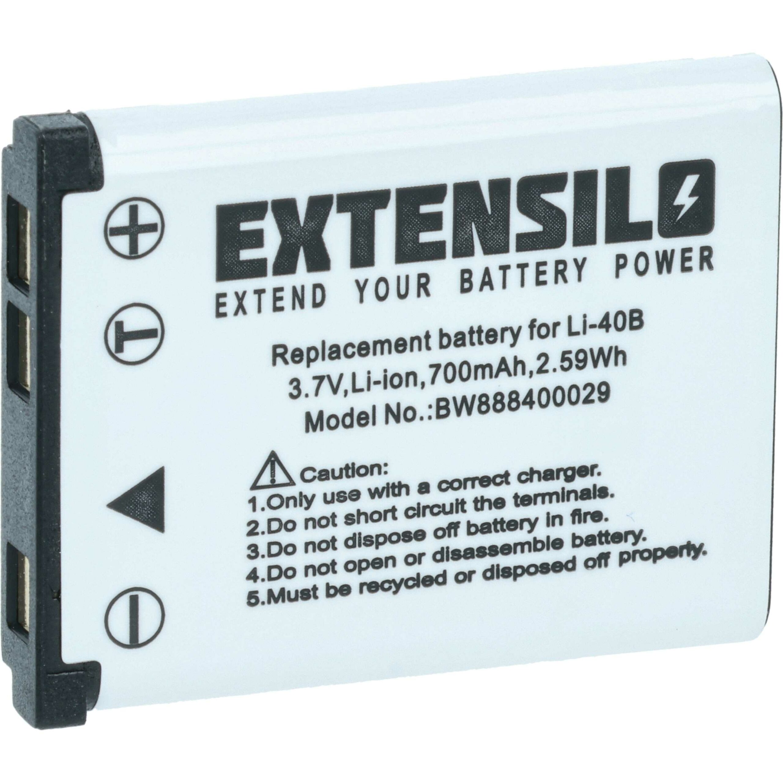 Bateria EXTENSILO compatível com BenQ DLI216 - 700mAh, 3.7V, Li-Ion