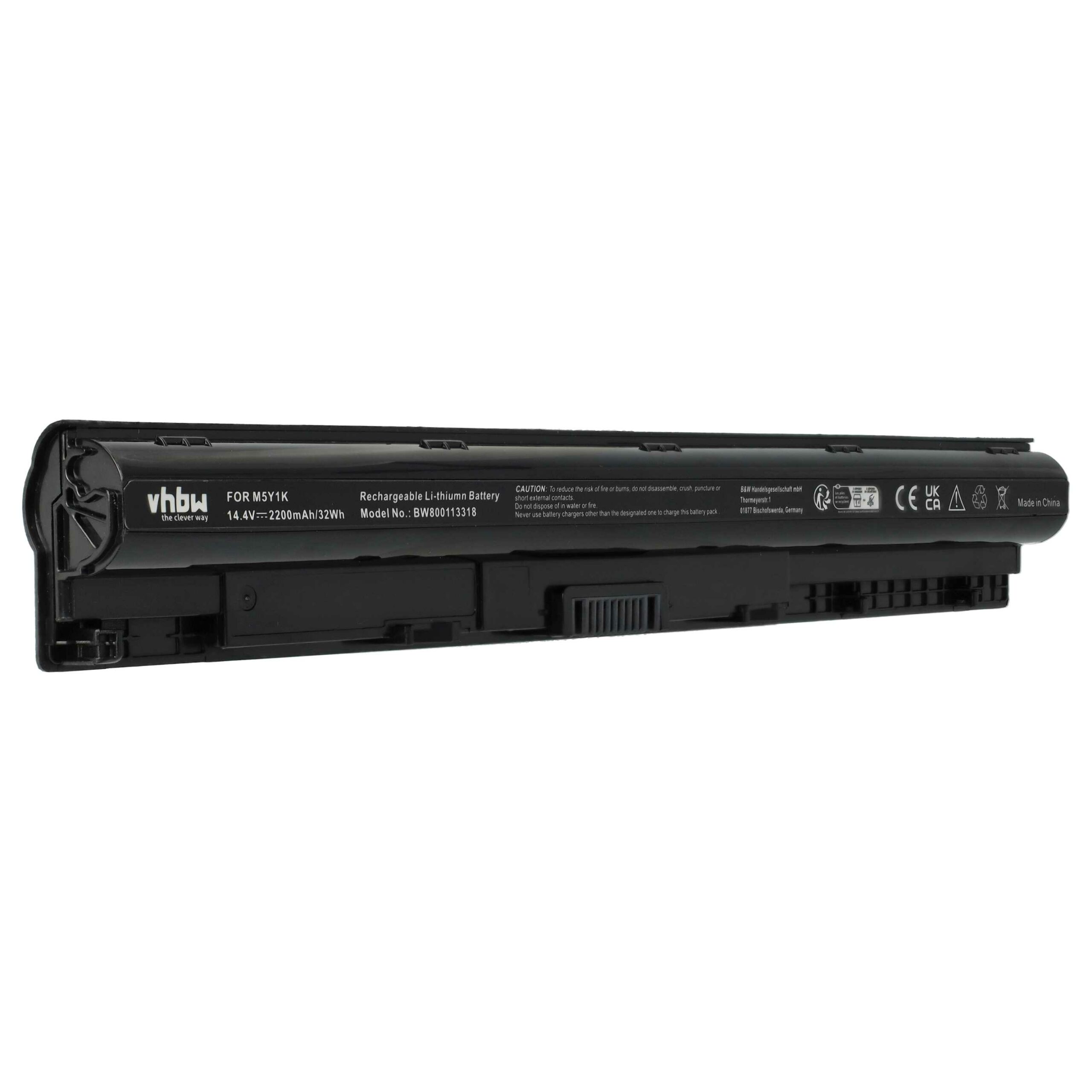 Bateria para Portátil Dell vhbw - Compatível com 453-BBBR, 451-BBMG, 451-BBOO, 07G07, 1KFH3 - 2200 mAh 14.8 V Li-Ion