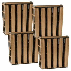 4x Filtro de Gás e Odor compatível com IQAir 102181000, V5-Cell - Cartão / Fibras de Carbono