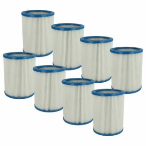 8x Filtro de Cartucho para Aspirador Fein - Substitui 31322765009, 4014586261454 - vhbw