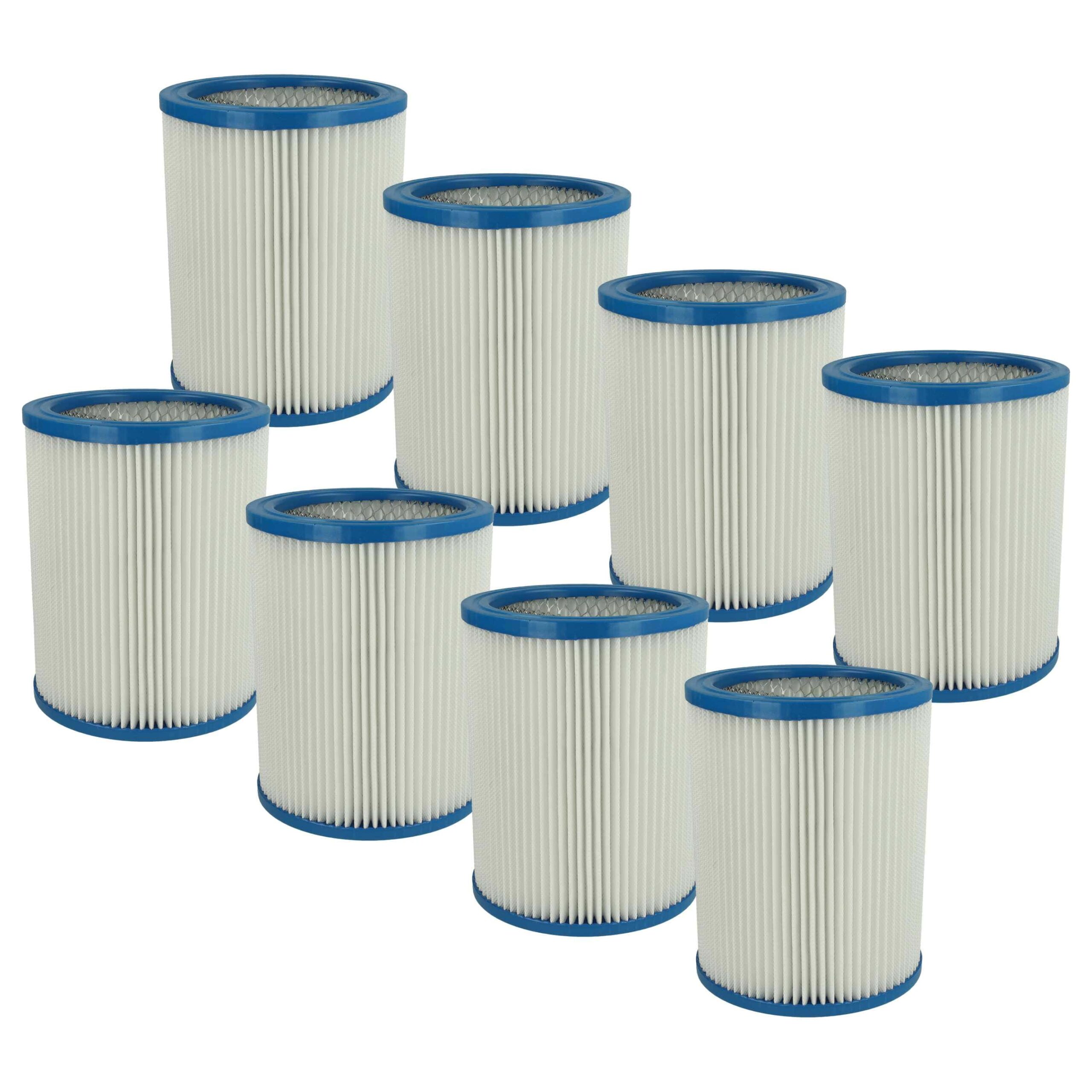 8x Filtro de Cartucho para Aspirador Fein - Substitui 31322765009, 4014586261454 - vhbw