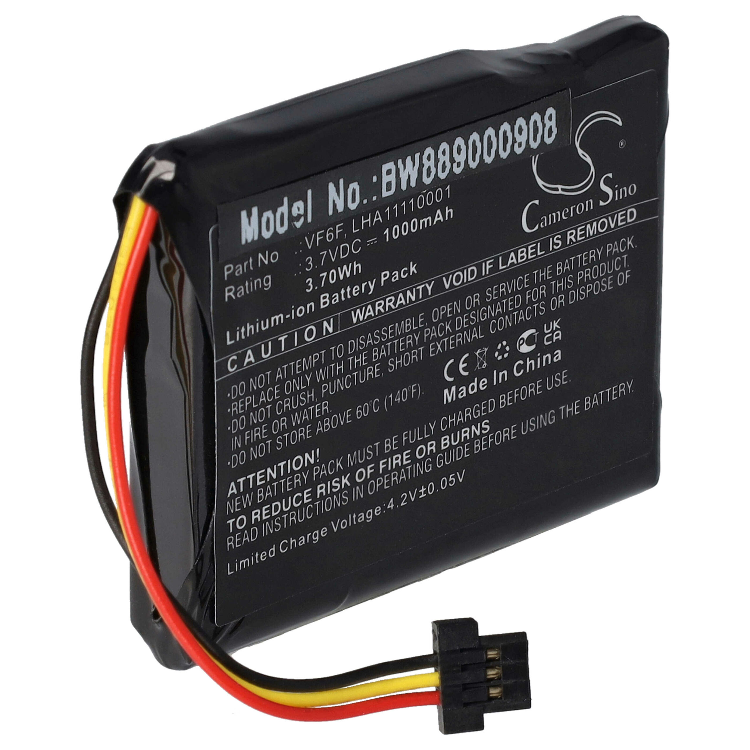 Bateria vhbw para TomTom GPS LHA11110001, VF6F - 1000mAh, 3.7V - Image 3