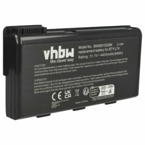 Bateria para Portátil MSI compatível com 91NMS17LF6SU1, 957-173XXP-101, 91NMS17LD4SU1 - 4400 mAh 11.1 V Li-Ion, Preta