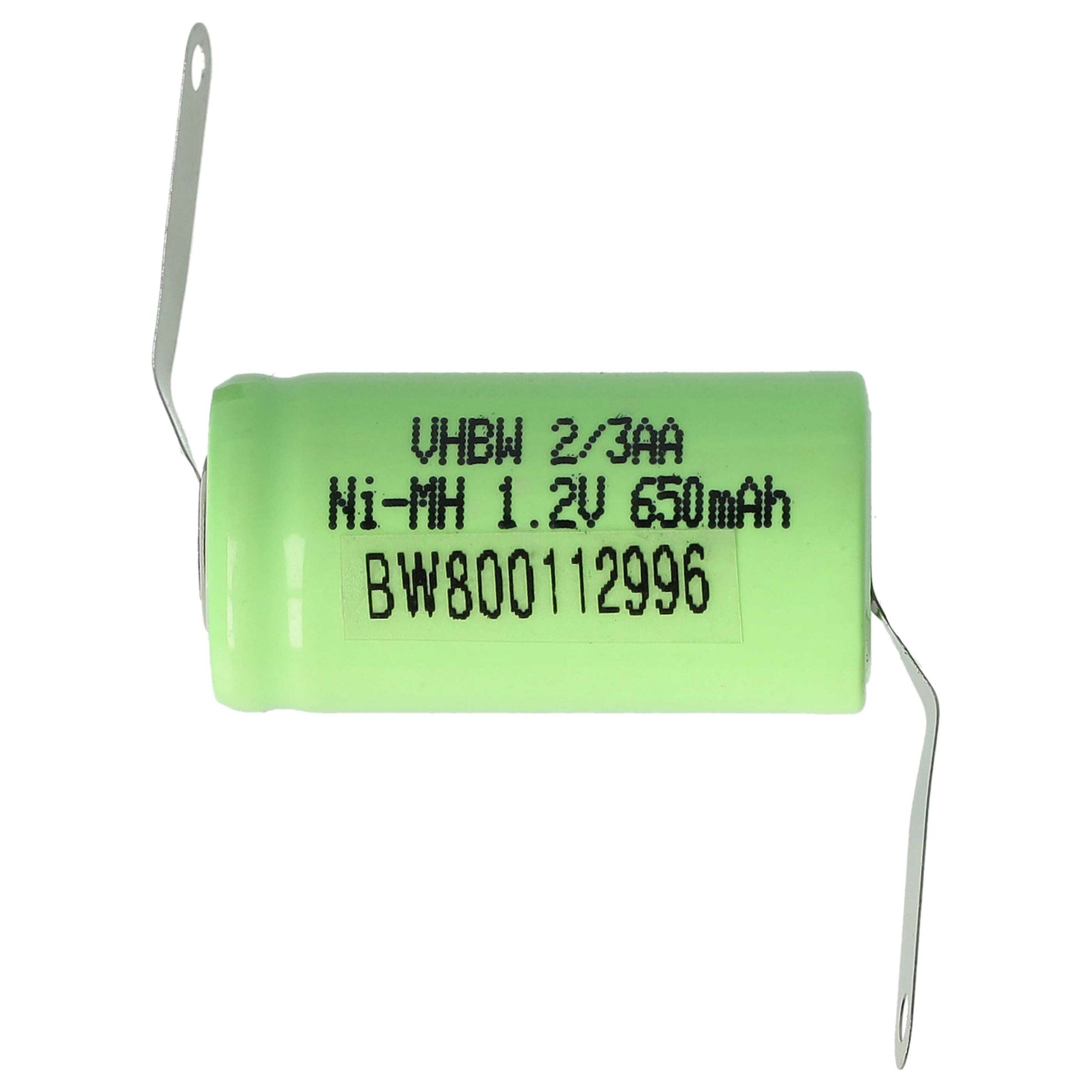 Bateria vhbw 2/3AA 650 mAh 1.2V NiMH para Veículos Telecomandados - Image 3
