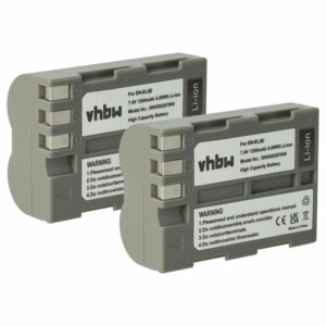 2x Bateria EN-EL3e para Nikon - 1200mAh, 7.2V, Li-Ion vhbw
