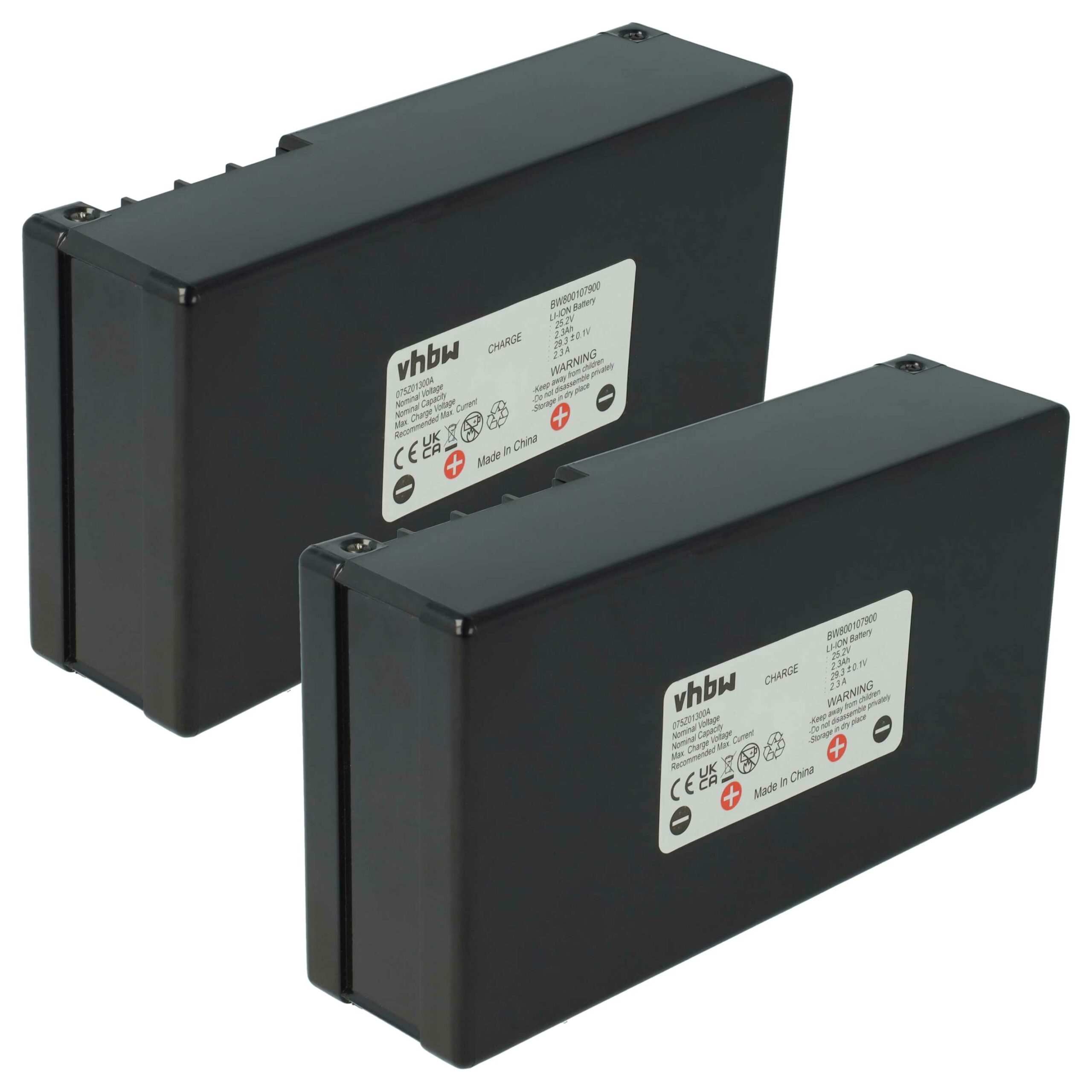2x Bateria para Ambrogio L50, Stiga Autoclip 225s, 230s, 223 - 2300 mAh 25.2 V Li-Ion