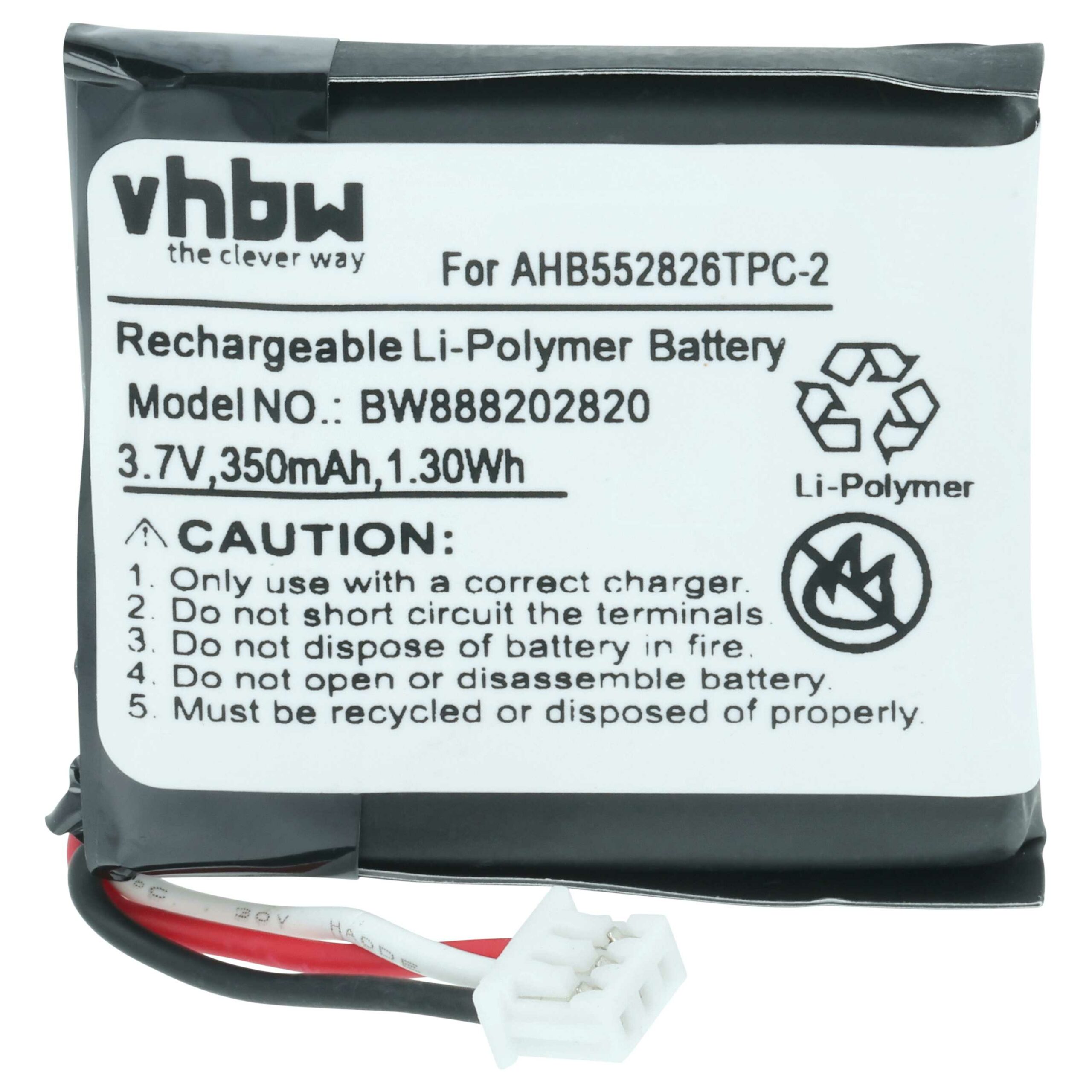 Bateria para Auscultadores Sem Fios Sennheiser AHB552826TPC - 360 mAh 3.7 V Li-polímero vhbw - Image 3