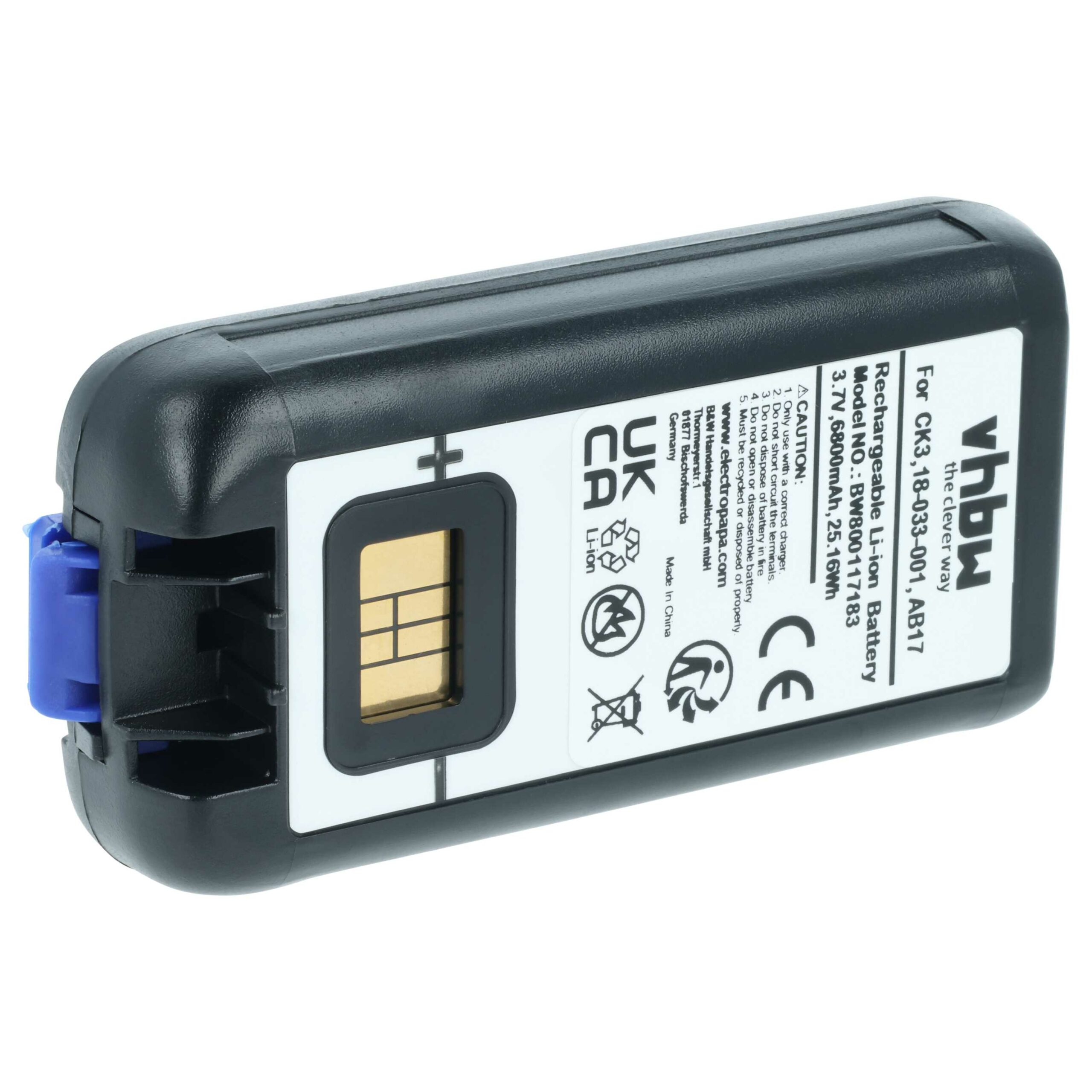 Bateria vhbw para Scanner Intermec POS - 6800 mAh 3.7 V (318-033-021, 318-033-001)