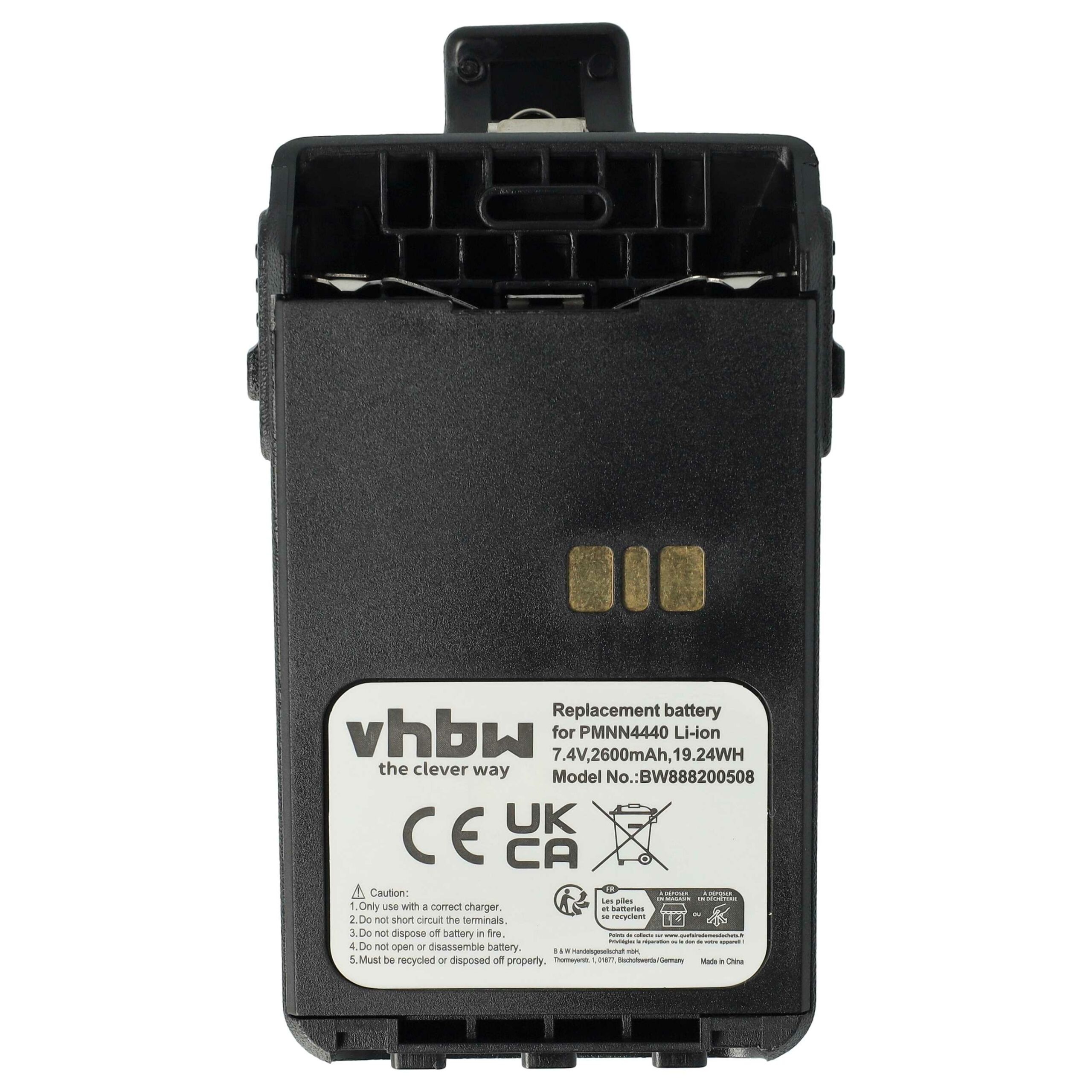 Bateria para Rádio Motorola PMNN4511A, PMNN4440, PMNN4502A, PMNN4440AR - 2600 mAh 7.4 V Li-Ion vhbw - Image 3