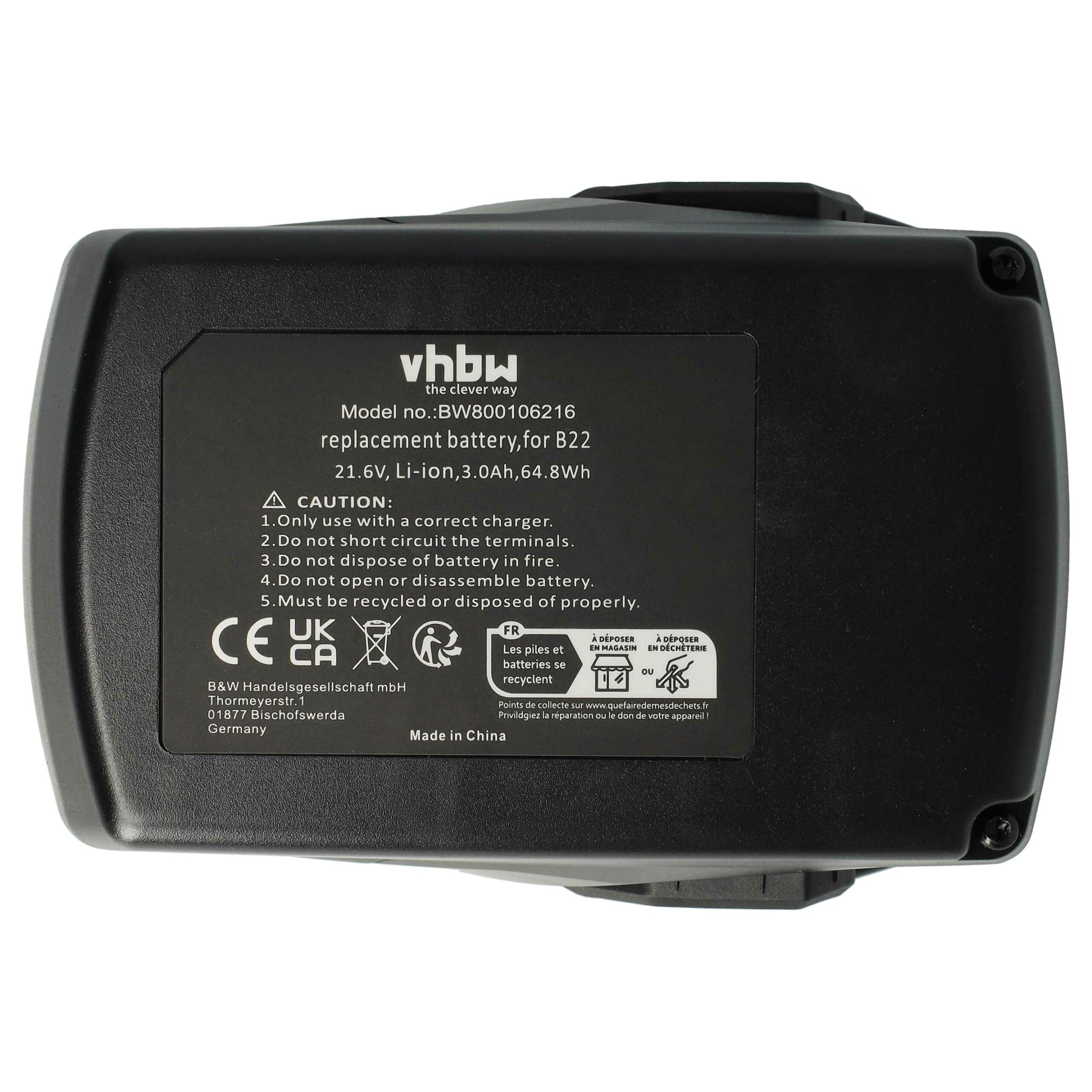 Bateria vhbw para Hilti 2018498, 2136393, 2136395, 2183185 - 3000 mAh, 21.6 V, Li-Ion - Image 3