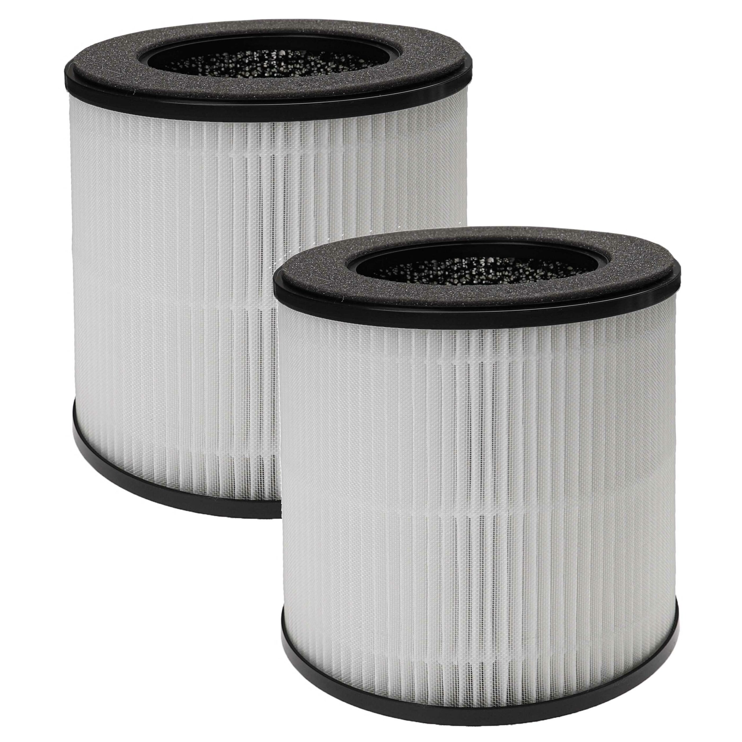 2x Filtro para Purificador de Ar Acekool - Pré-filtro + HEPA + Carvão Ativado vhbw