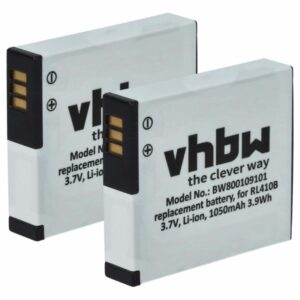 2x Bateria substitui Rollei AC 410-420, RL410B - 1000mAh, 3.7V, Li-Ion