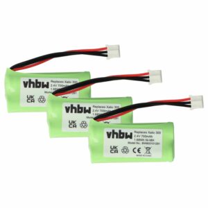 3x Bateria substitui H-AAA500X2 para telefone Philips DECT - 700 mAh 2.4 V NiMH
