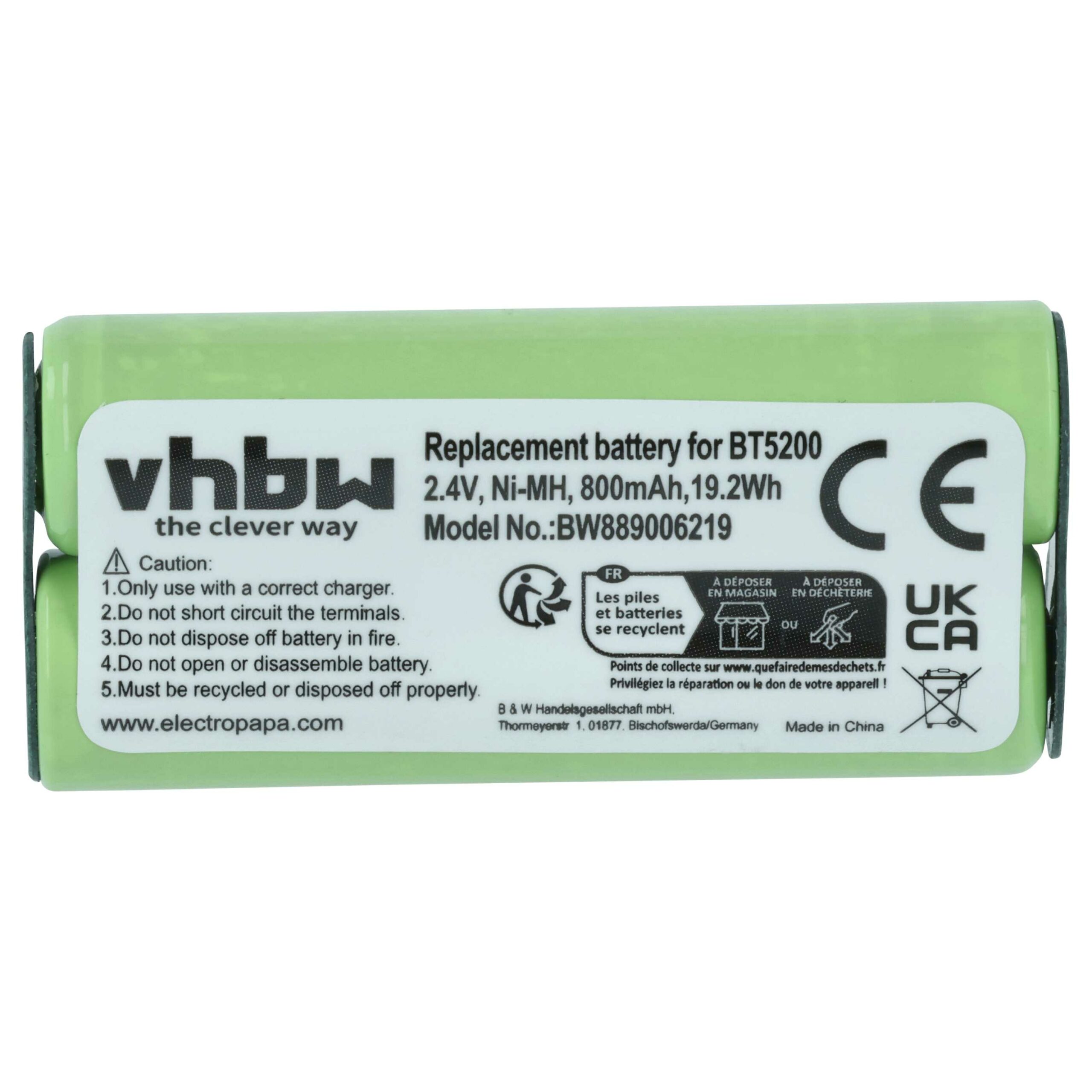 Bateria vhbw para Barbear Elétrico Braun 31198189 - 800 mAh 2.4V NiMH - Image 3