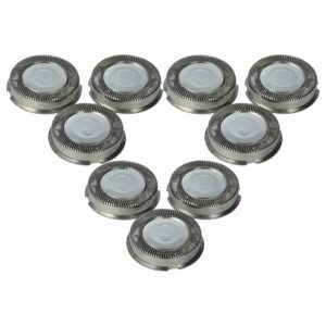 9x Cabeças de Corte para Philips HQ4 - Lâminas de Substituição para Máquina de Barbear Elétrica, Prateadas