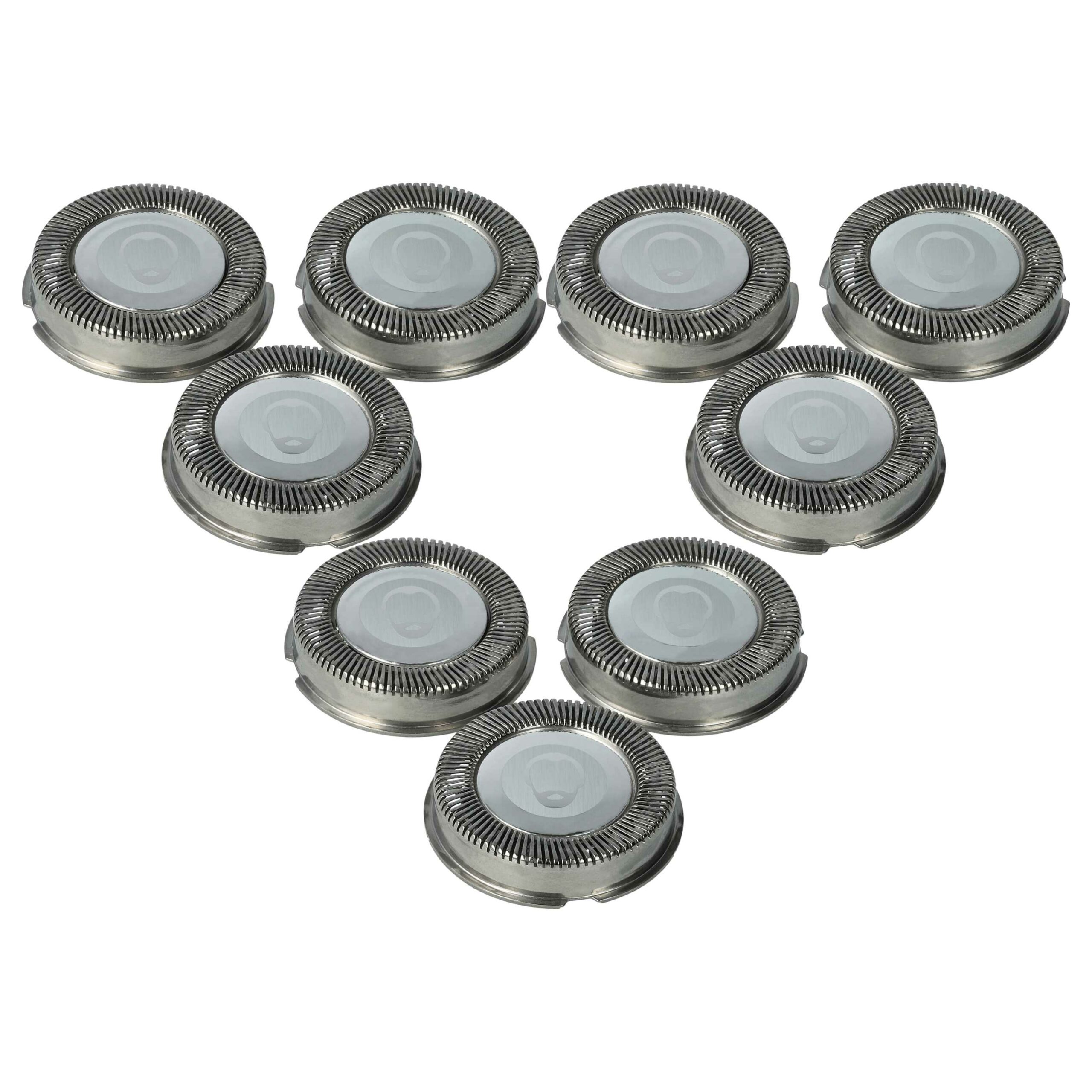 9x Cabeças de Corte para Philips HQ4 - Lâminas de Substituição para Máquina de Barbear Elétrica, Prateadas