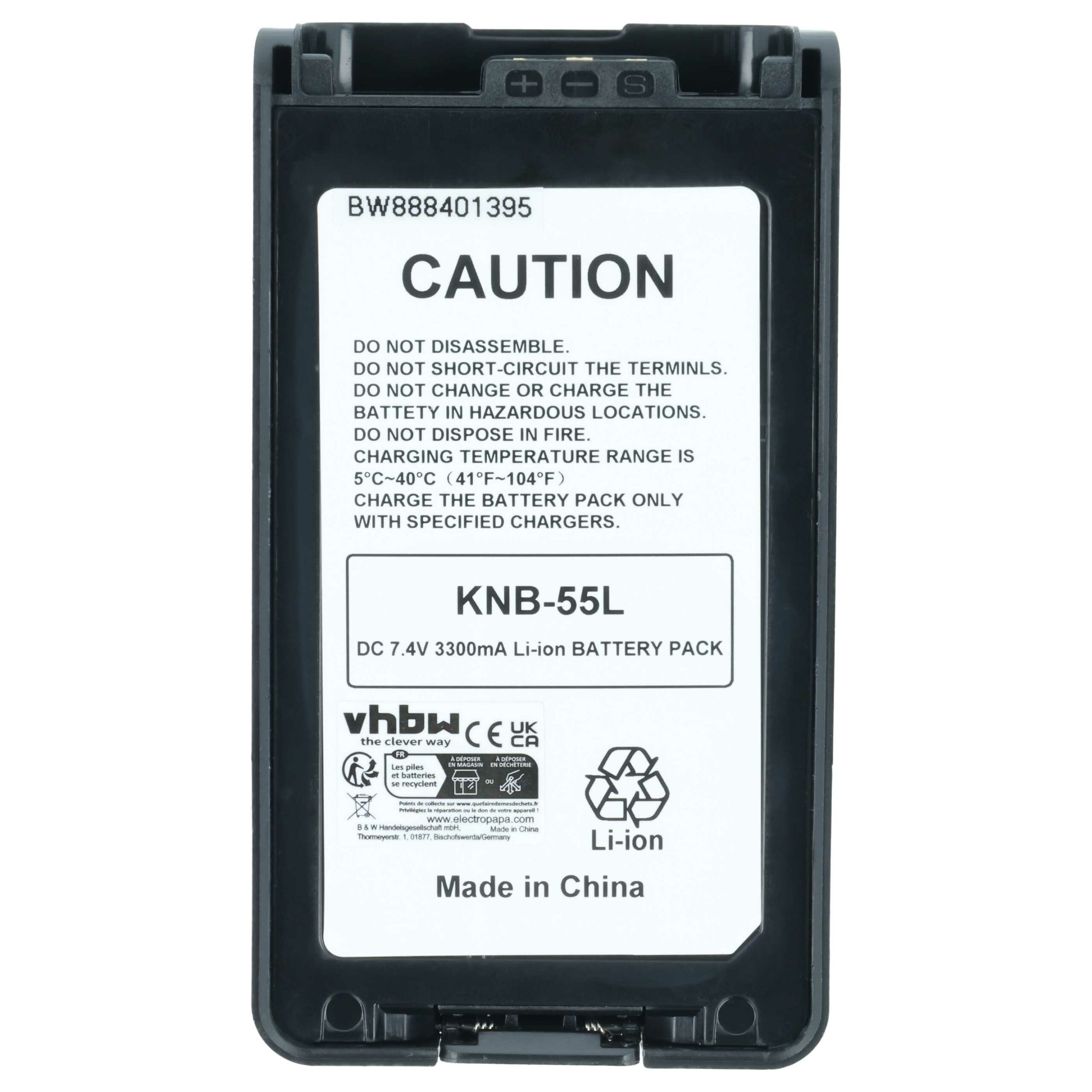 2x Bateria para Rádio Kenwood KNB-57L, KNB-78L, KNB-55L, KNB-56N, KNB-24L, KNB-35L - 3300 mAh 7.4 V Li-Ion - Image 3