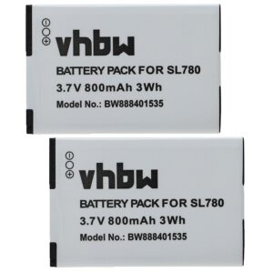 2x Bateria de substituição vhbw para Siemens S30852-D2152-X1 / Gigaset telefone fixo DECT - 800 mAh 3.7 V Li-Ion