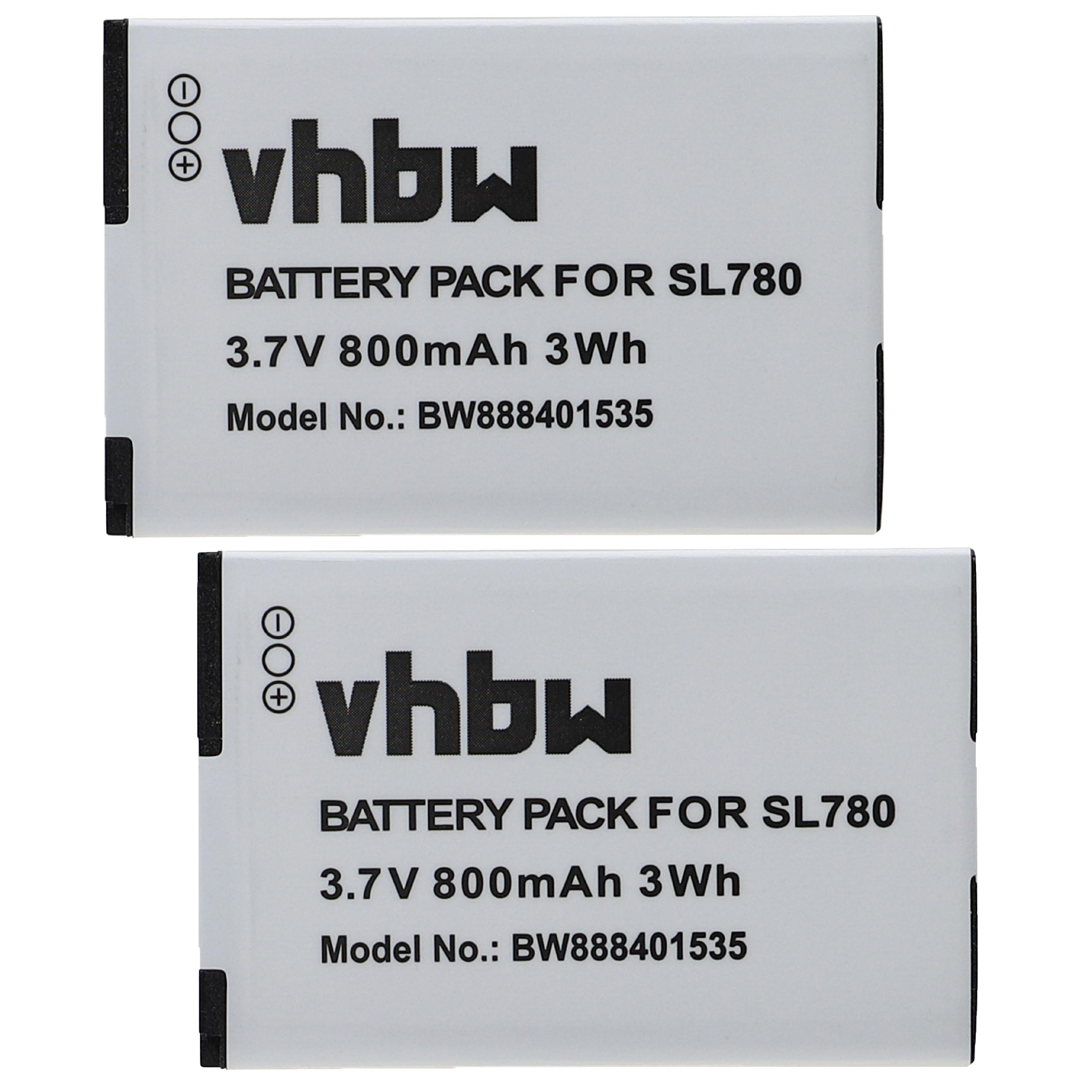 2x Bateria de substituição vhbw para Siemens S30852-D2152-X1 / Gigaset telefone fixo DECT - 800 mAh 3.7 V Li-Ion