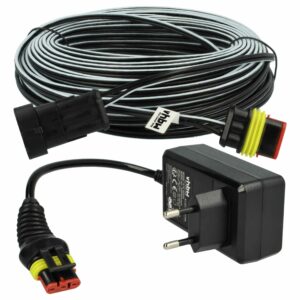 Conjunto Carregador vhbw para Cortador de Relva Robótico Gardena R40Li, Husqvarna Automower, Cabo 30m
