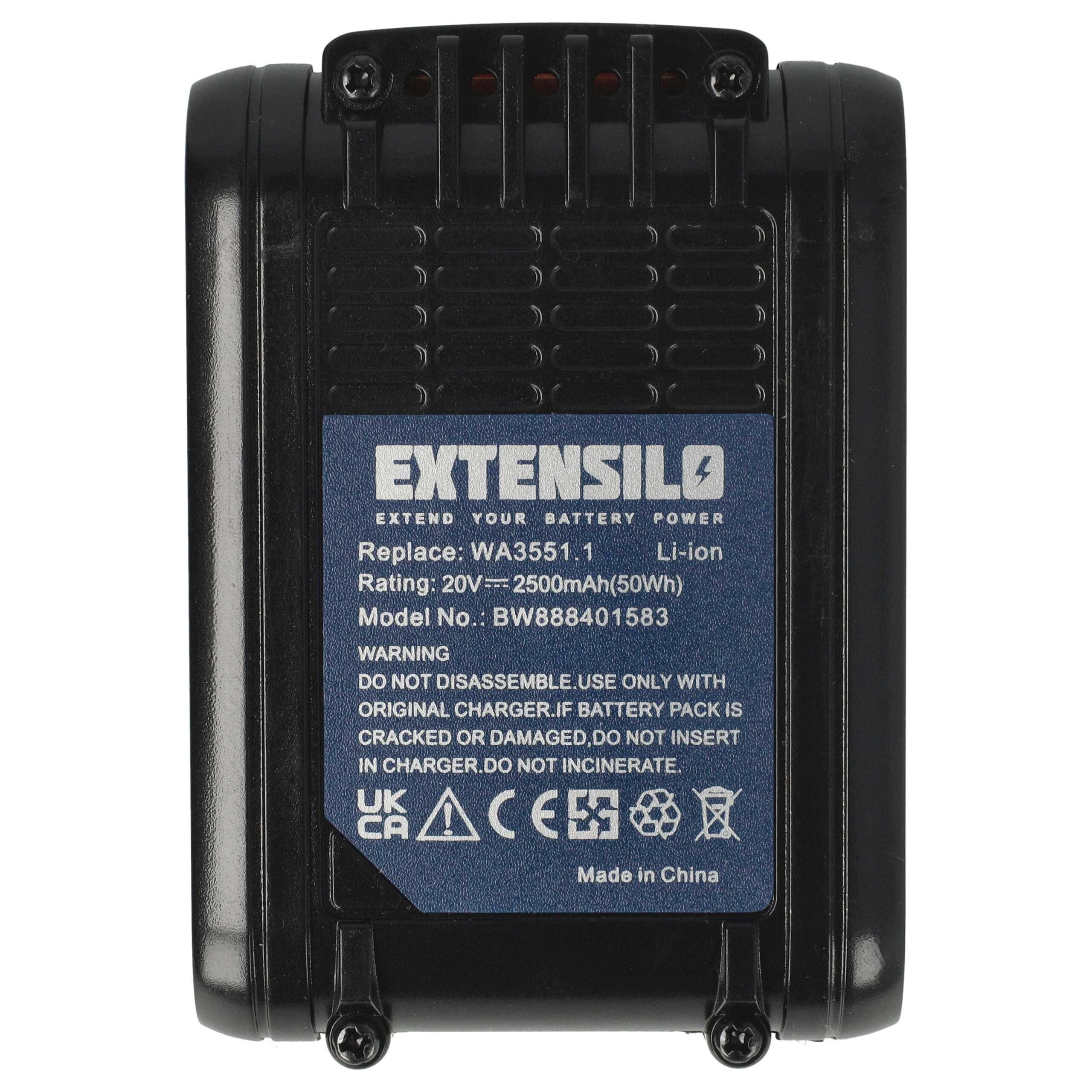 2x Bateria compatível Rockwell RW9351.1 - 2500 mAh, 20 V, Li-Ion - Image 3