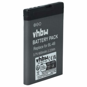 Bateria para Telemóvel Nokia BL-4BA, BL-4B - 600 mAh 3.7 V Li-Ion vhbw