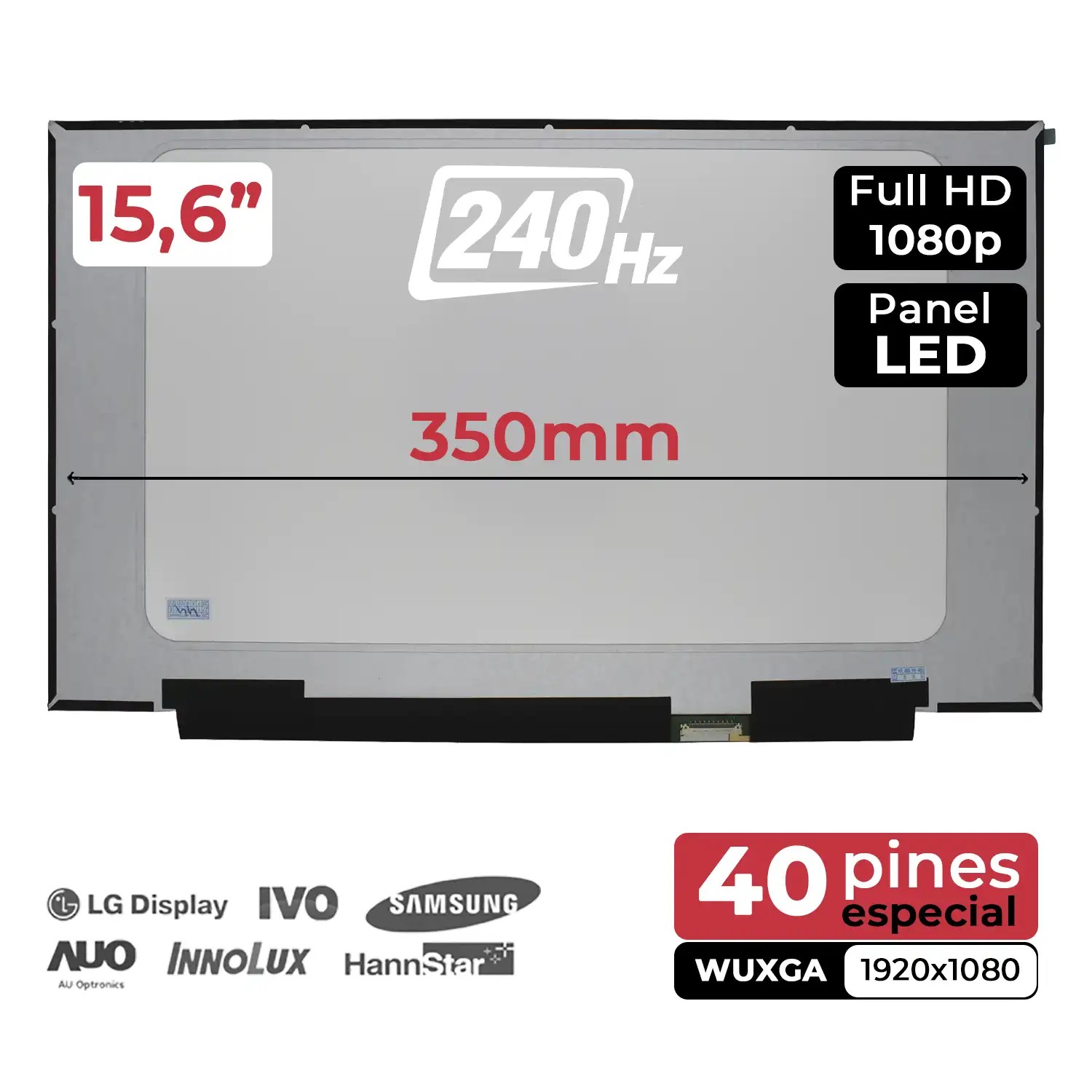 ECRÃ LED DE 15.6" PARA PORTÁTIL MSI GE66 RAIDER 10SFS | LQ156M1JW26 FHD