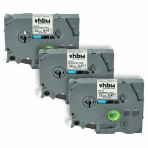 Fita de Etiquetas 3x Compatível Brother TZE-231, TZ-231 - 12 mm Preto sobre Branco