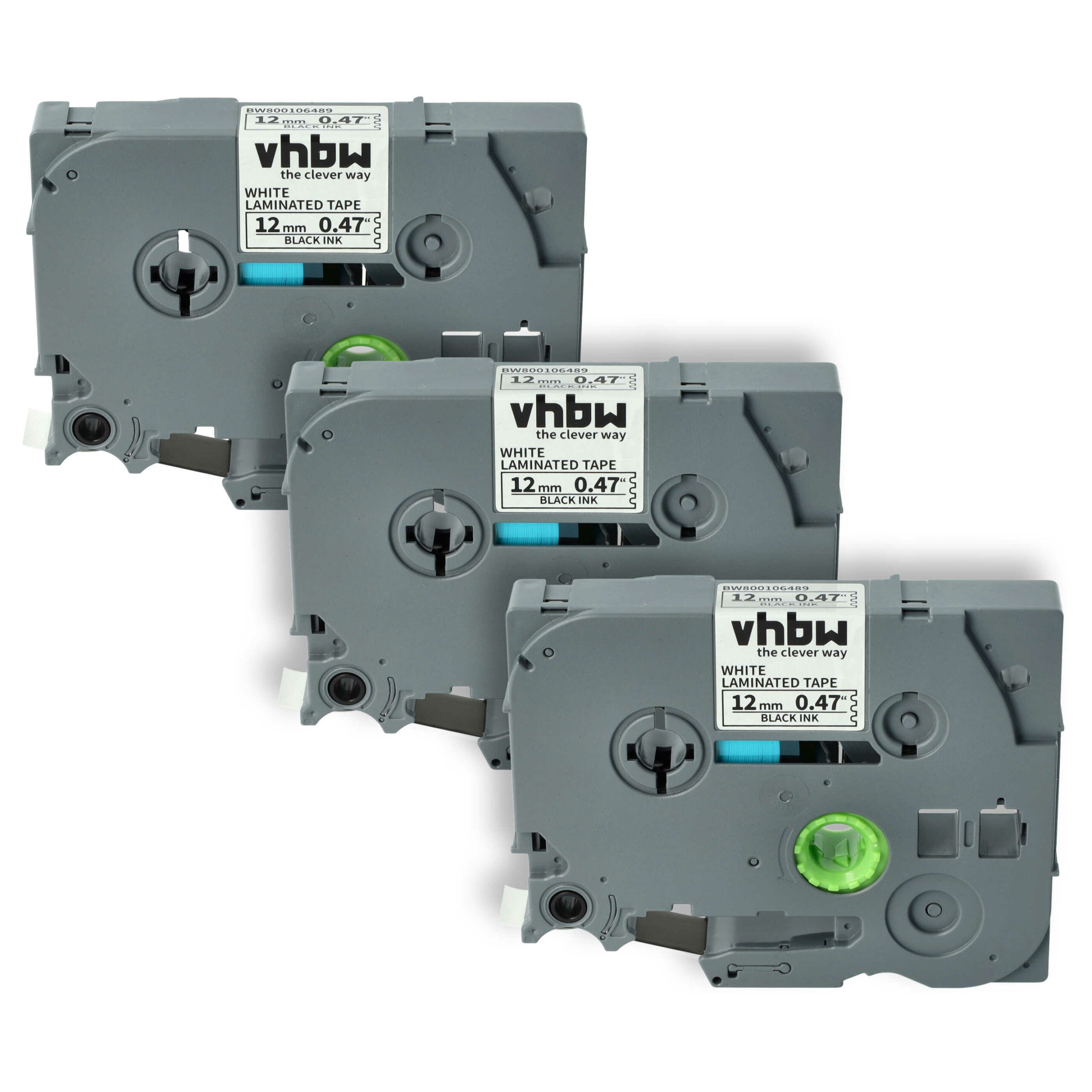 Fita de Etiquetas 3x Compatível Brother TZE-231, TZ-231 - 12 mm Preto sobre Branco