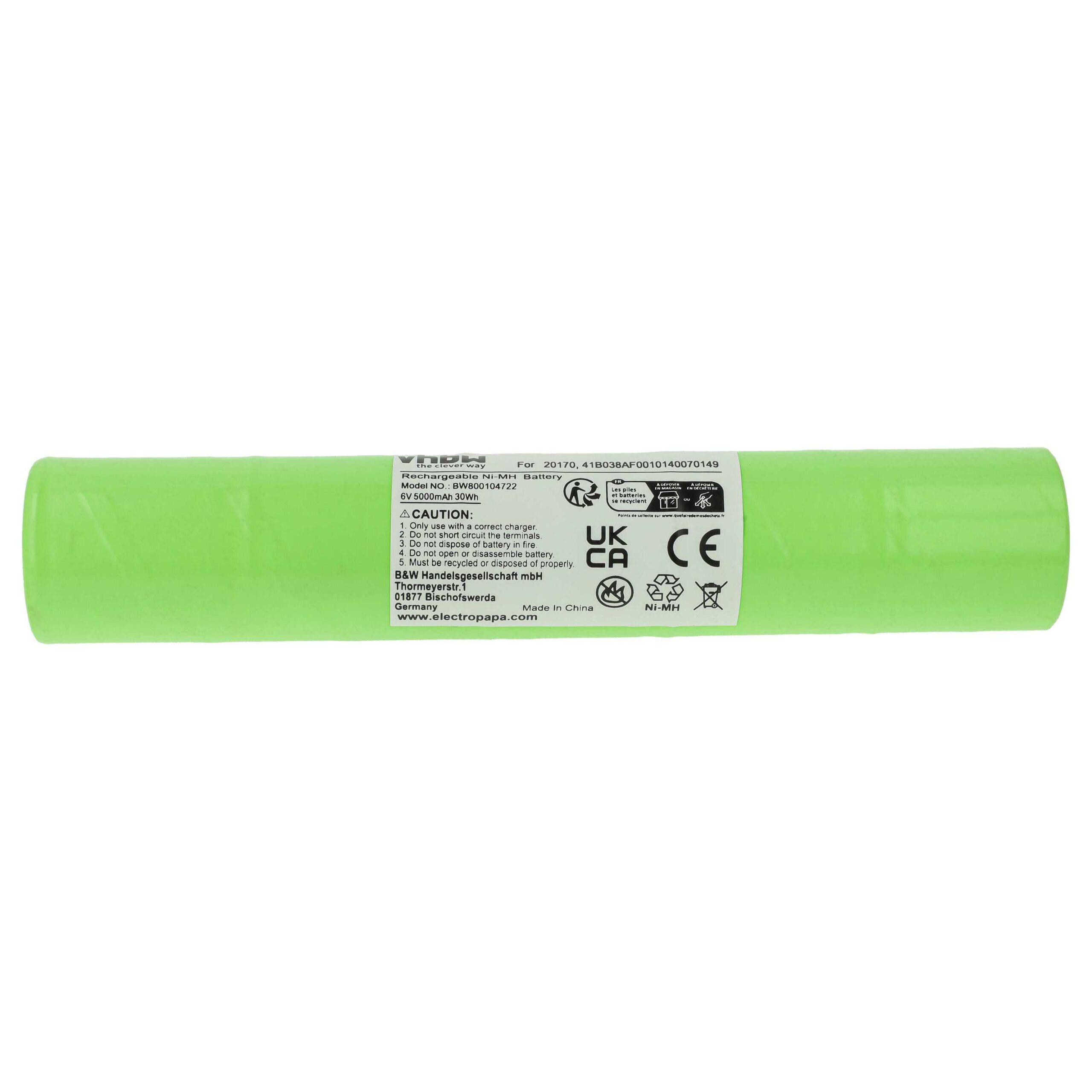 Bateria vhbw 6V 5000 mAh NiMH para Lanternas Ericsson, GE, Maglite e Streamlight - Image 3