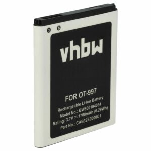Bateria para Telemóvel Alcatel BY80, CAB32E0002C1, CAB32E0000C1, CAB32E0000C2 - 1700 mAh 3.7 V Li-Ion vhbw