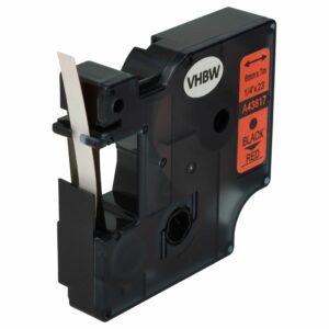 Fita de Etiquetas compatível com Dymo D1 43617 - 6 mm Preto sobre Vermelho