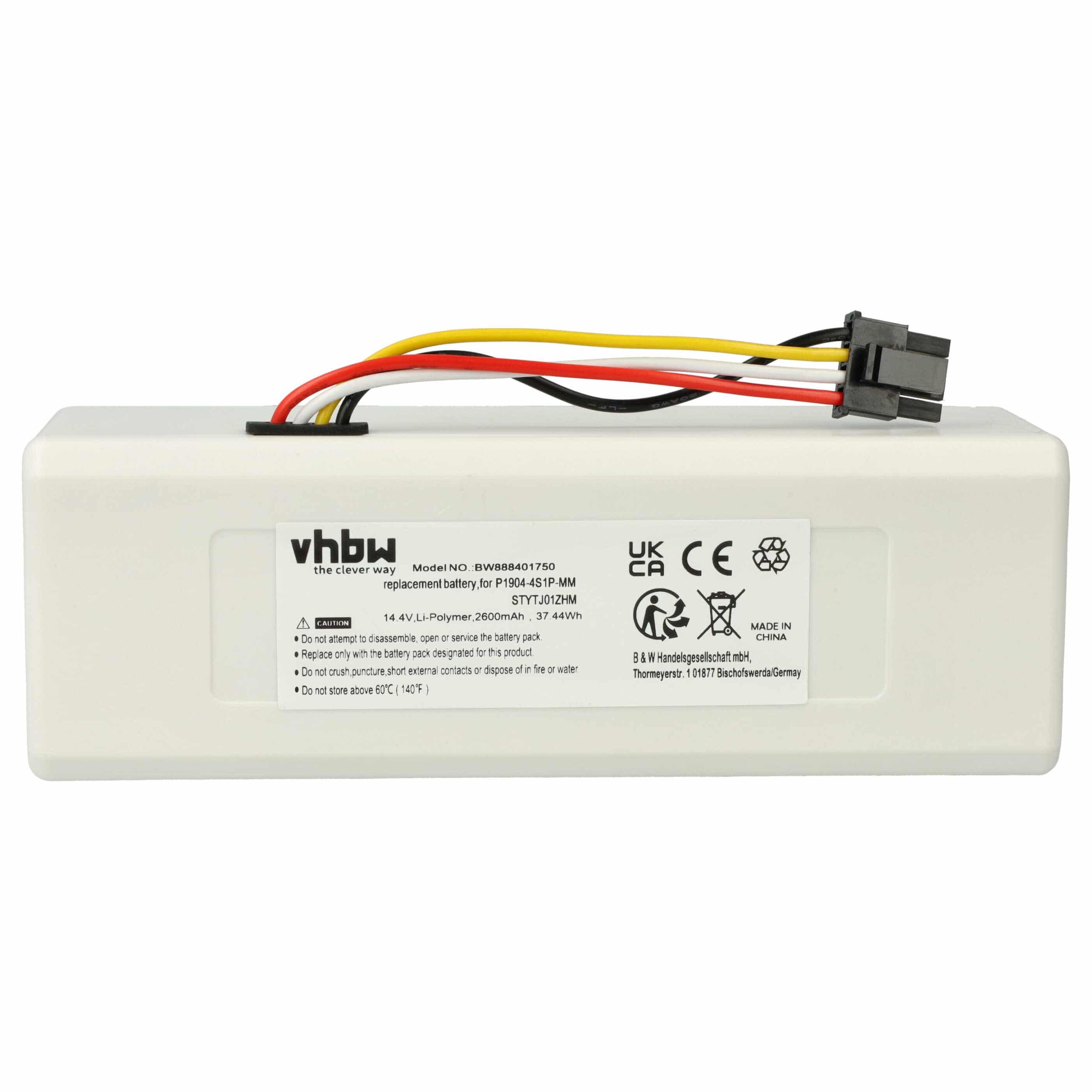 Bateria vhbw 2600mAh 14.4V para Dreame, Xiaomi, Xiaowa e Roborock