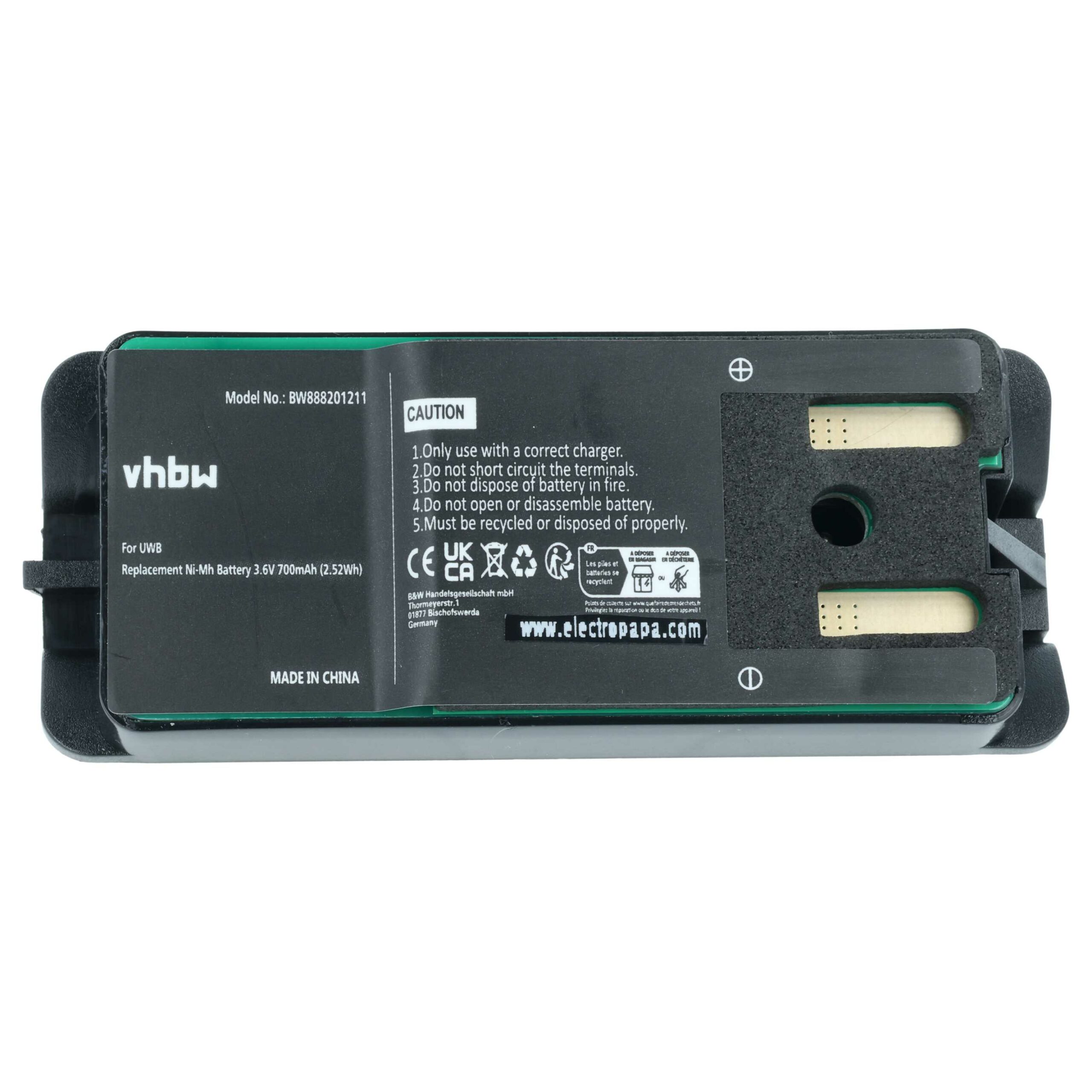 Bateria de Substituição vhbw para Rádio JAY UWB - 700 mAh 3.6 V NiMH - Image 3