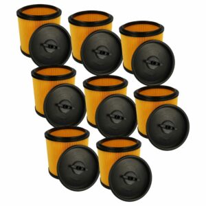 8x Filtro Cartucho para Aspirador Parkside / Grizzly 91092030 vhbw - Preto/Amarelo