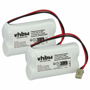 2x Bateria vhbw substitui Memorex BP-904, BT-904 para telefone fixo GP - 600 mAh 2.4 V NiMH