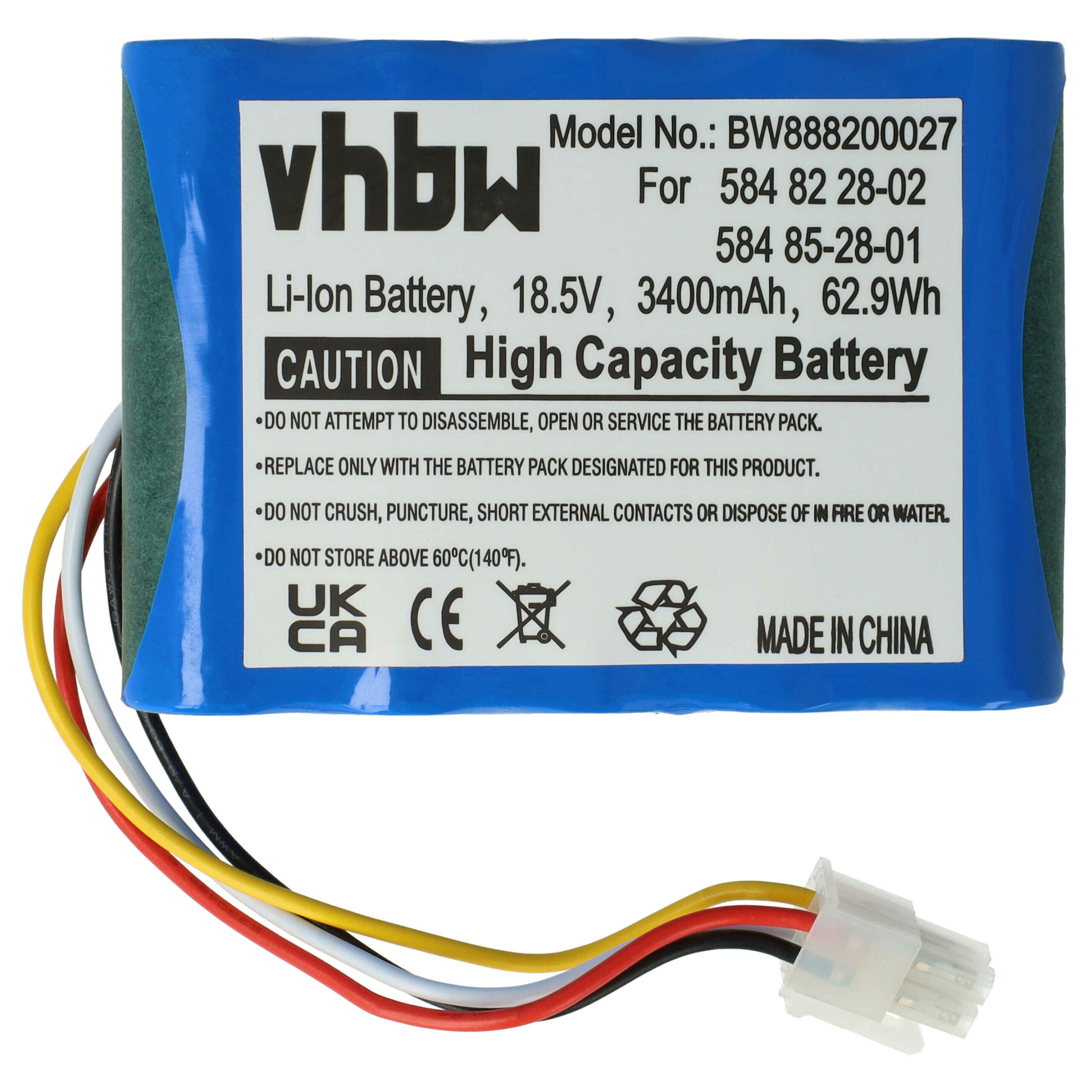 Bateria vhbw 3400 mAh 18.5 V Li-Ion para Gardena City e Husqvarna Automower 310, 315x