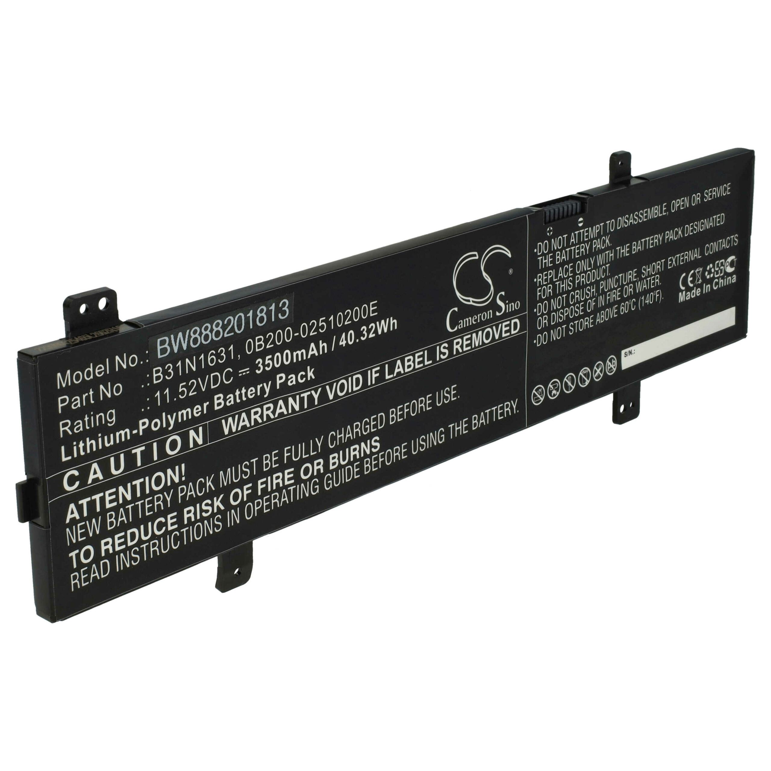 Bateria vhbw para Asus (0B200-02510200E, B31N1631) - 3500 mAh 11.52 V Li-polymer - Image 3