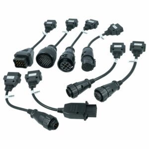 Jogo de 8 Adaptadores OBD2 para Camiões Renault, MAN, Mercedes, Volvo, Scania e Iveco