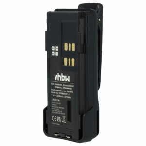 Bateria vhbw para Rádios Motorola PMNN4406, PMNN4409AR, PMNN4406BR, PMNN4409 - 3000 mAh 7.4 V Li-Ion com Clip
