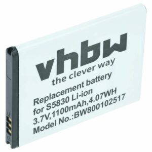 Bateria para Telemóvel vhbw compatível Samsung EB494358VU - 1100 mAh 3.7 V Li-Ion