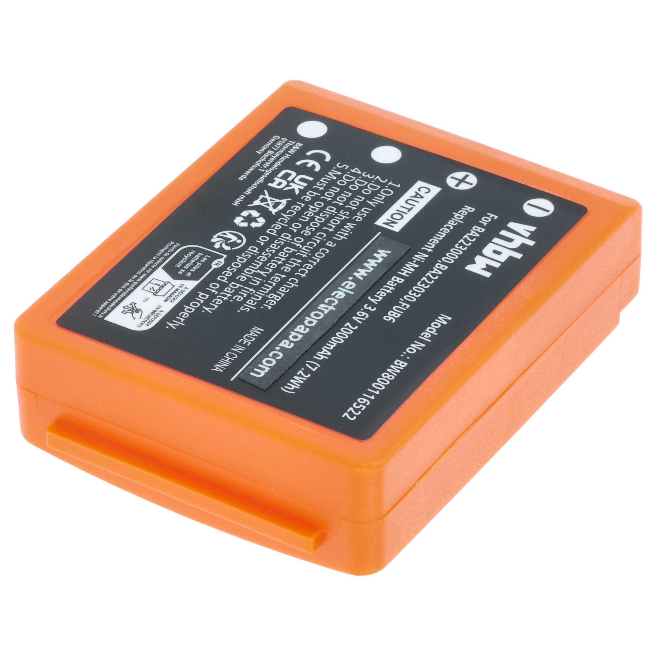 Bateria de Substituição vhbw para Comando Industrial HBC FBFUB09N - 2000 mAh - Image 4