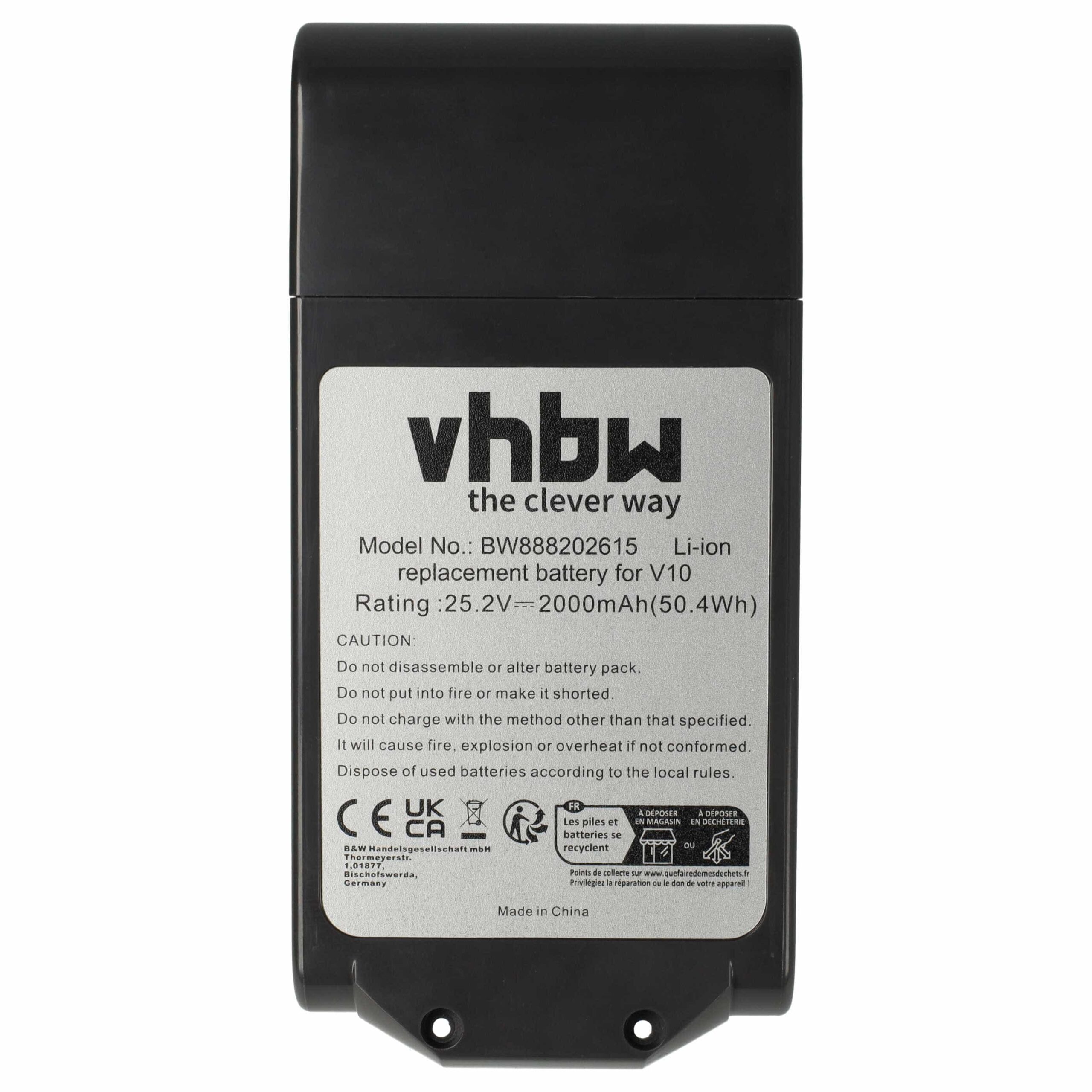 Bateria vhbw compatível com Dyson SV12, 969352-07, 206340 - 2000mAh, 25.2V, Li-Ion - Image 3