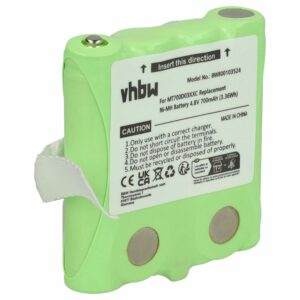 Bateria vhbw 700 mAh 4.8 V NiMH para rádios Simvalley, Oricom, Switel e DeTeWe (substitui MT700D03XXC)