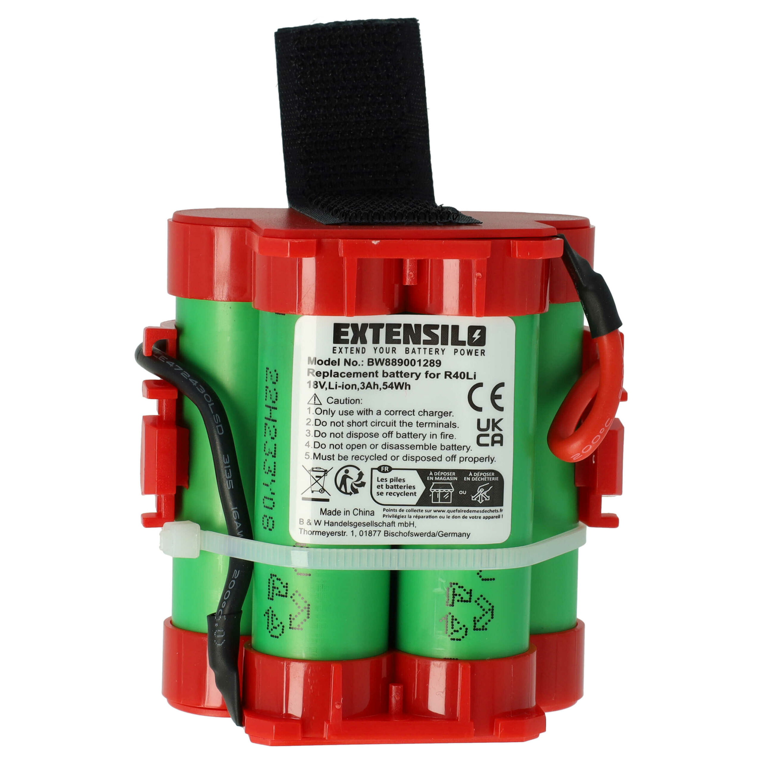 Bateria EXTENSILO para Gardena R40Li, Husqvarna Automower, Flymo 1200R - 3000 mAh 18 V Li-Ion